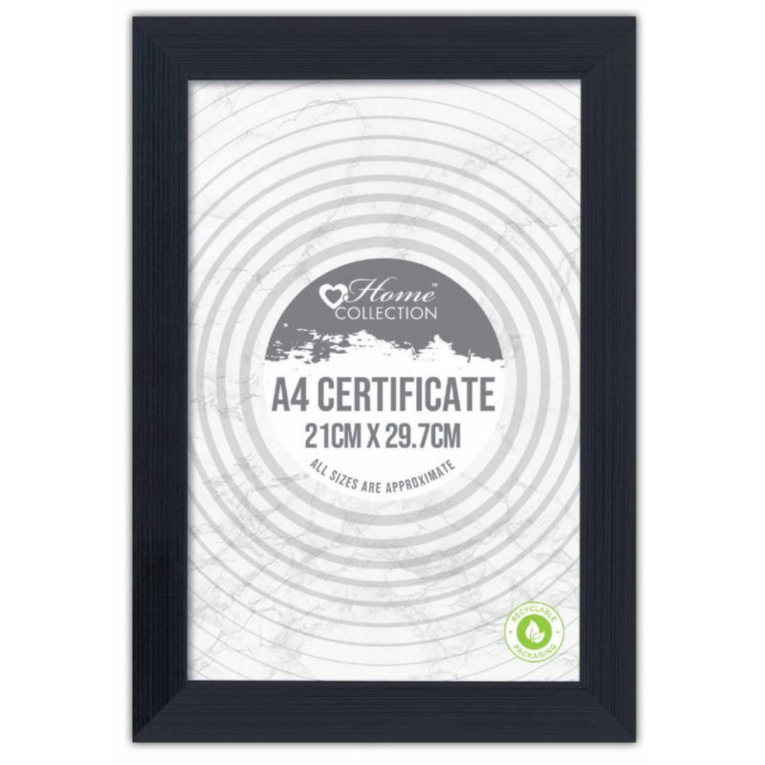 A4 Flat Black Frame – Elegant Certificate Frame