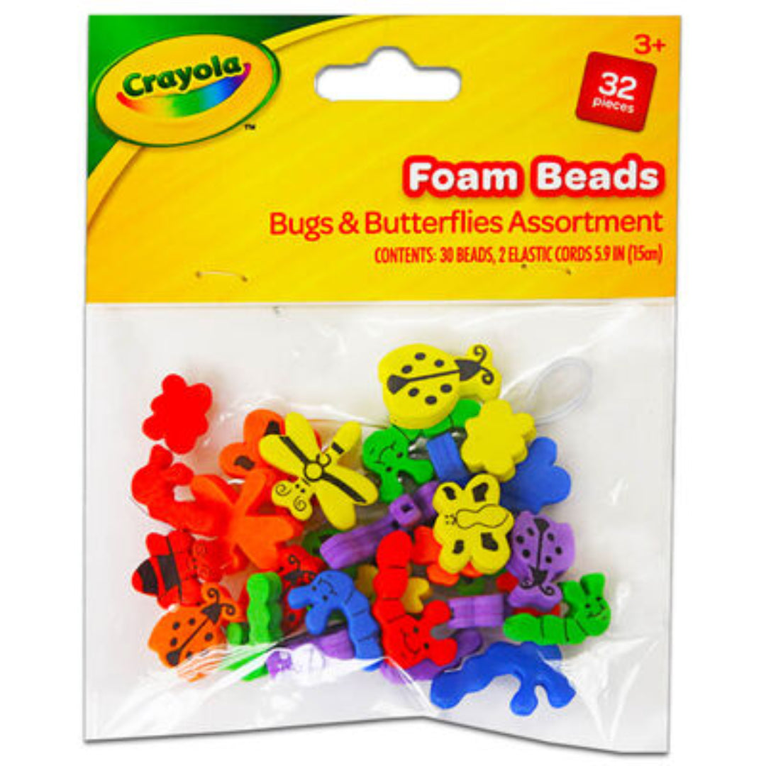 Crayola Foam Beads – Bugs & Butterflies Craft Set for Kids