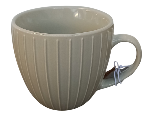 Ribbed Pattern Stoneware Mug Grey