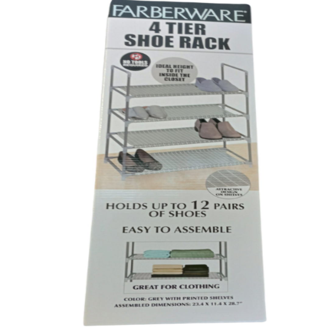 4-Tier Shoe Rack – Holds Up to 12 Pairs