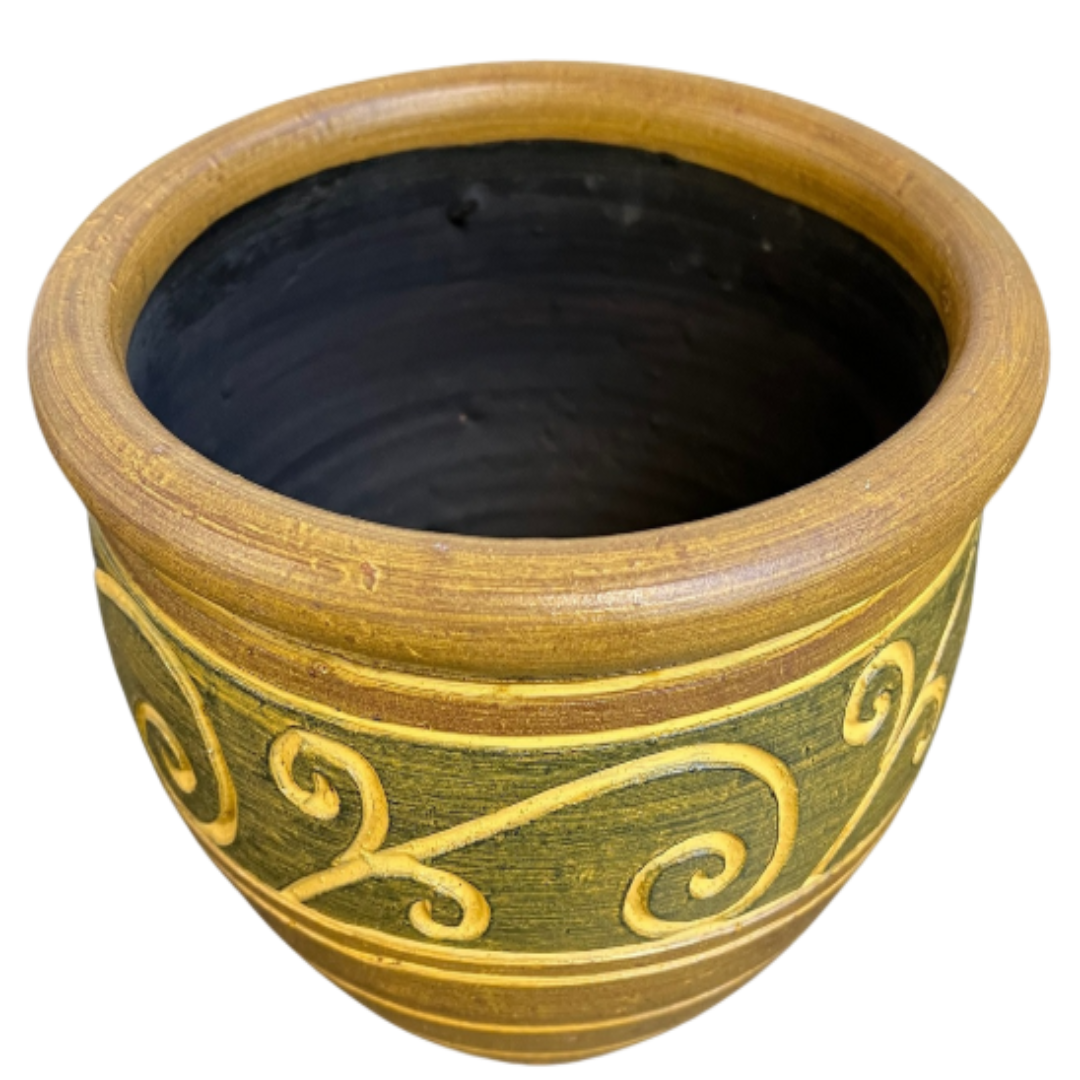 Large Pot Planter 15" x 12" – Beige & Brown