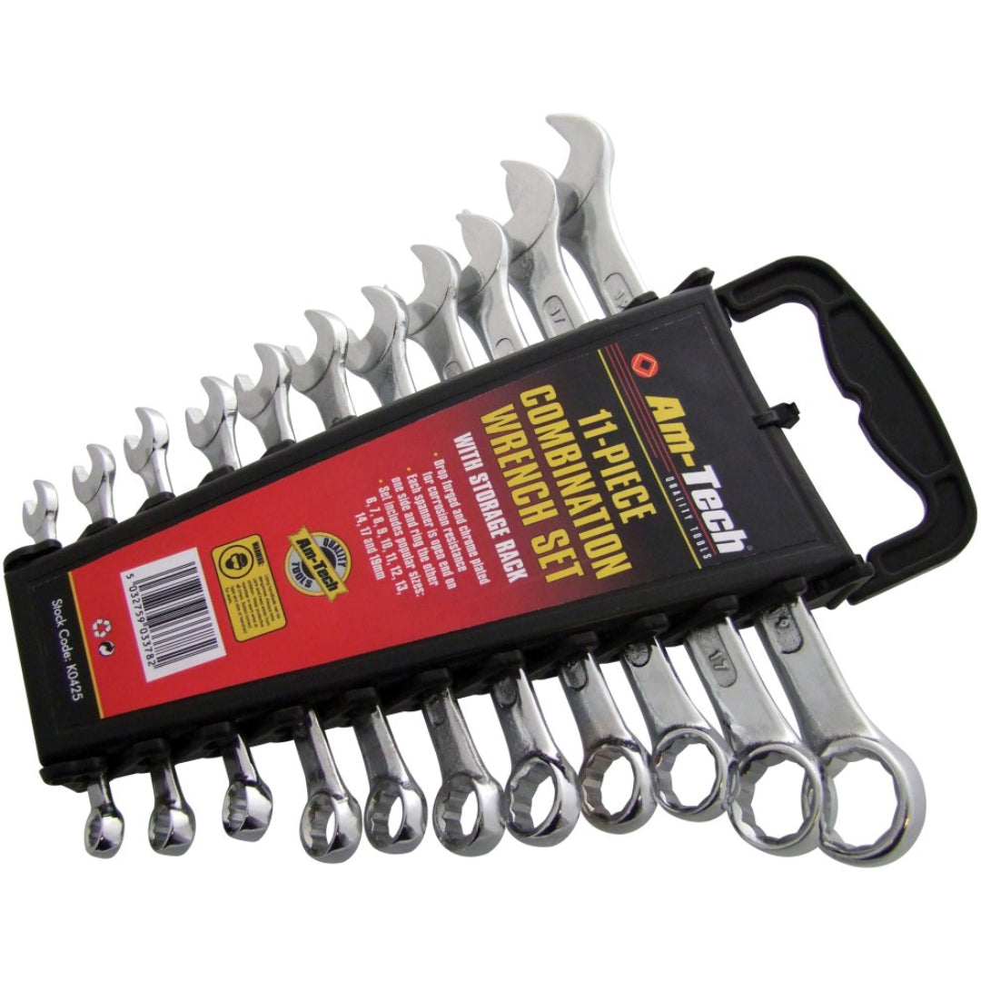 Pack Of 11 Combination Spanner Set with Rack