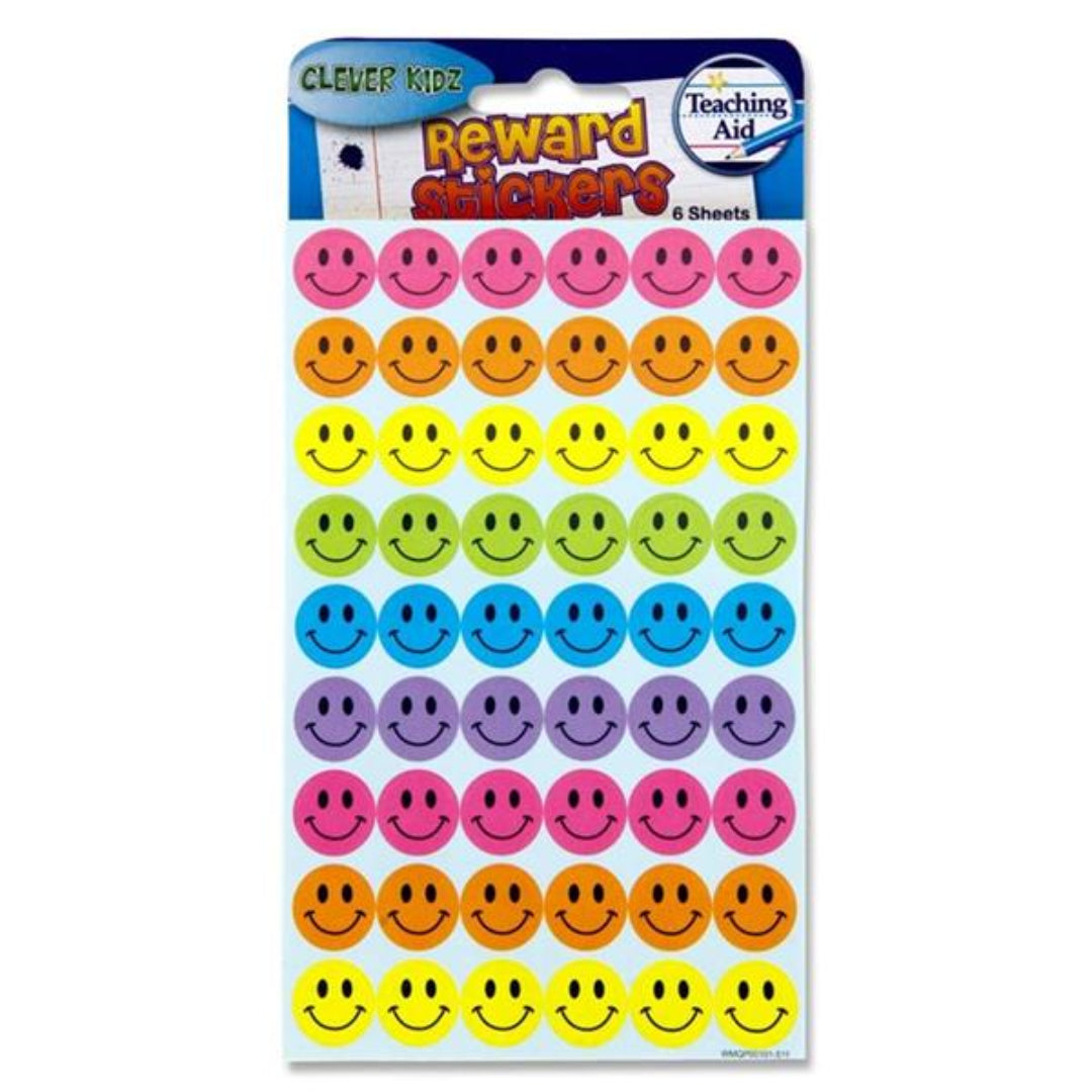 Clever Kidz 6 Sheets Reward Stickers – 3 Assorted Designs