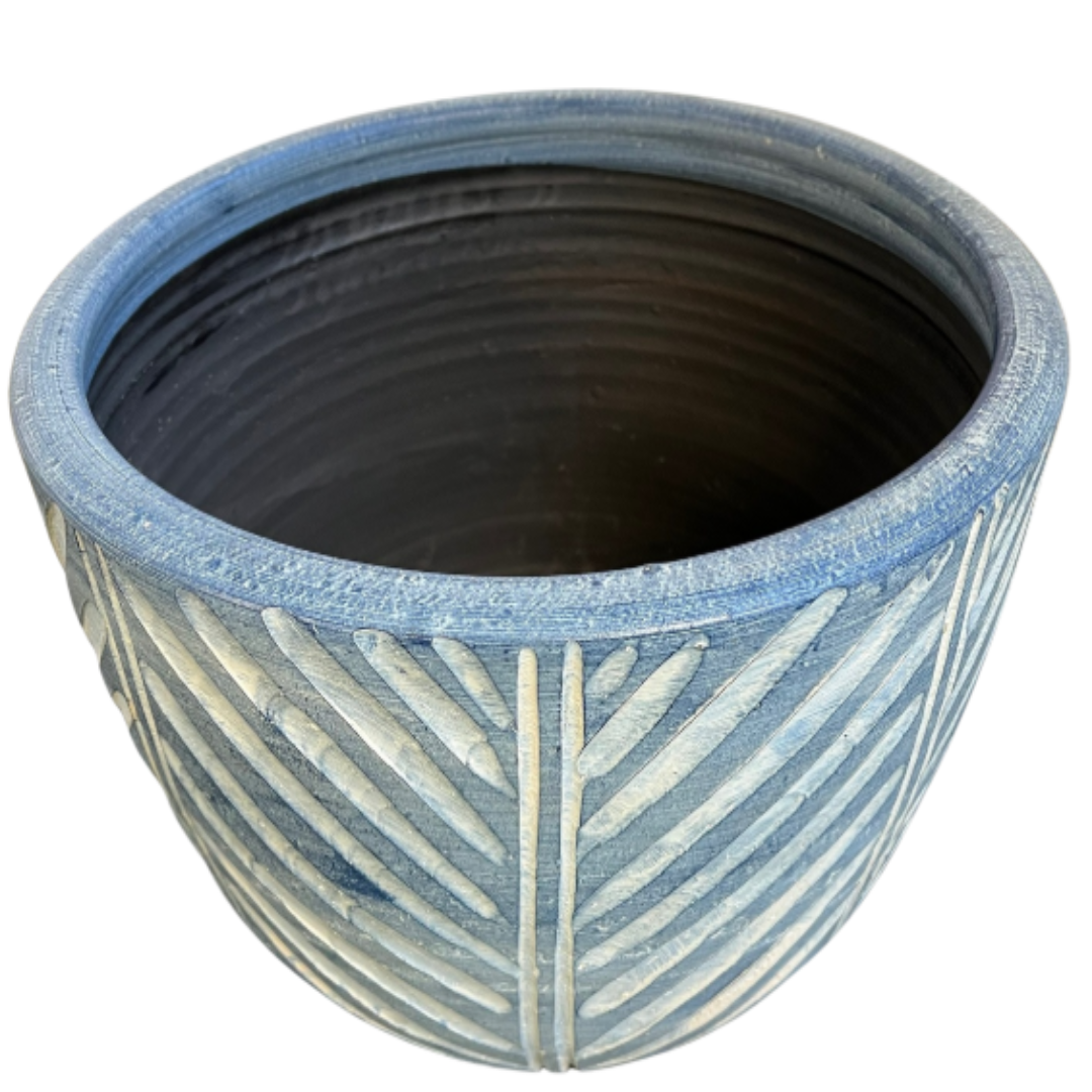 Small Pot Planter 8" x 8" – Blue & Grey