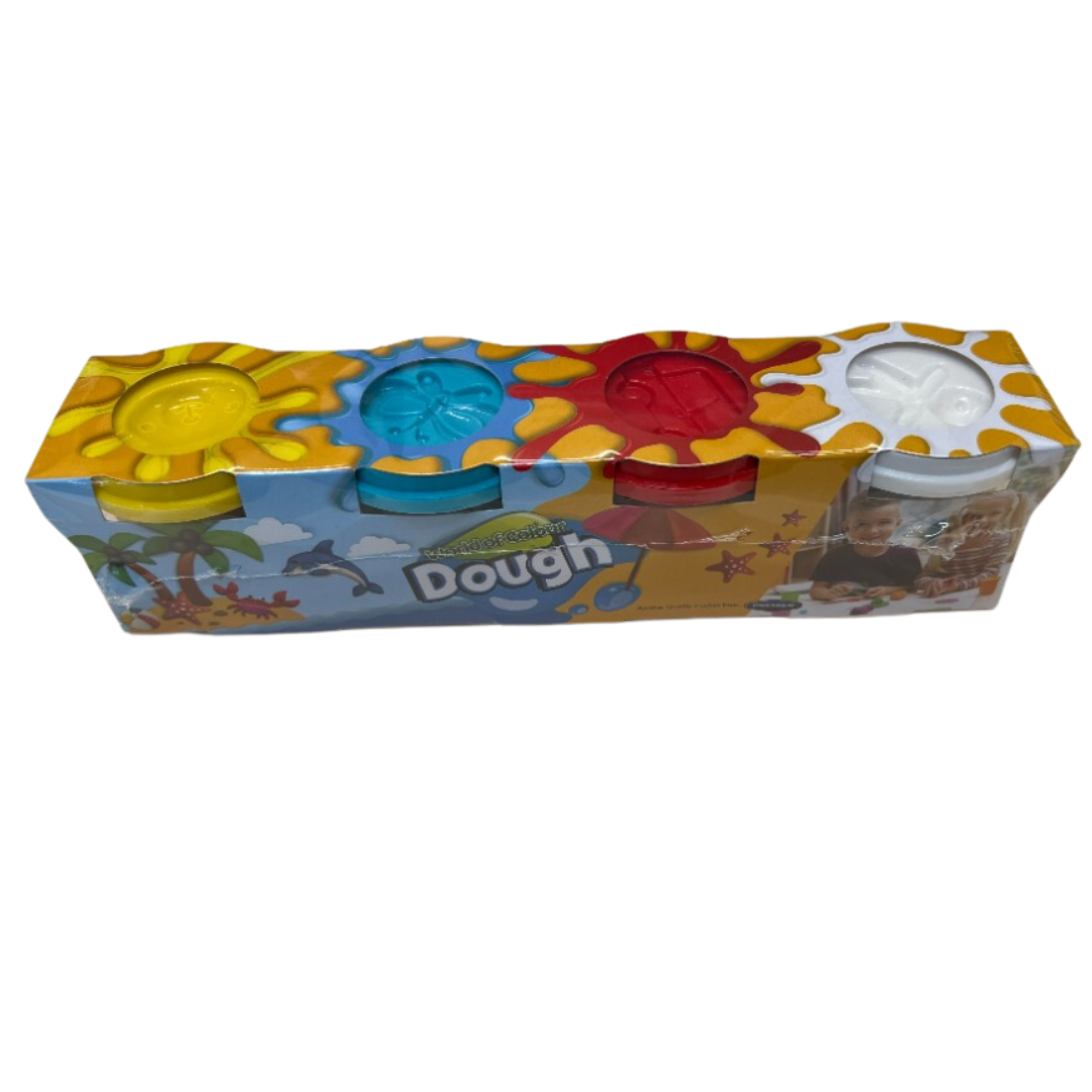 World of Colour Play Dough Pots with Mould – 4 x 140g