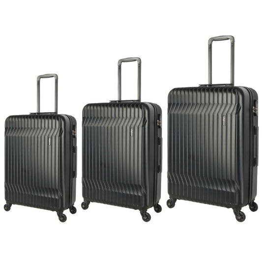 3-Piece Black Suitcase Set (20", 24", 28")