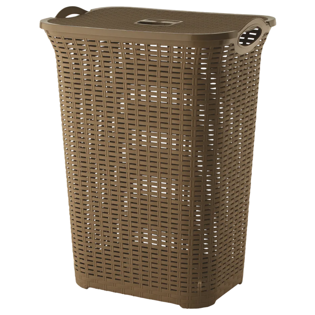 75L Woven Laundry Basket with Lid