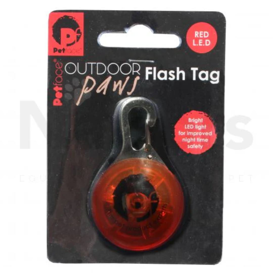 Outdoor Paws Flash Tag Red