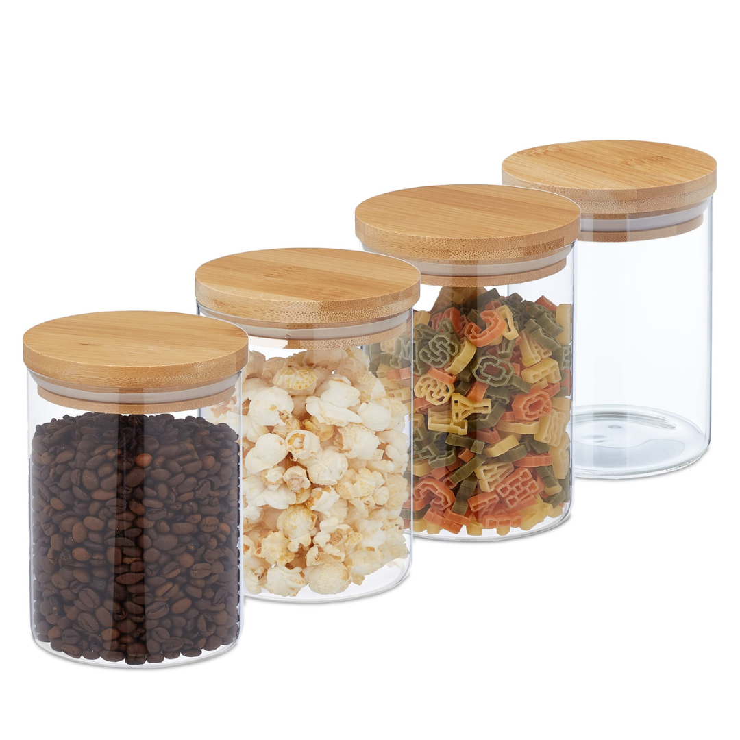 Glass Jar & Round Lid 750ml Pack Of 4