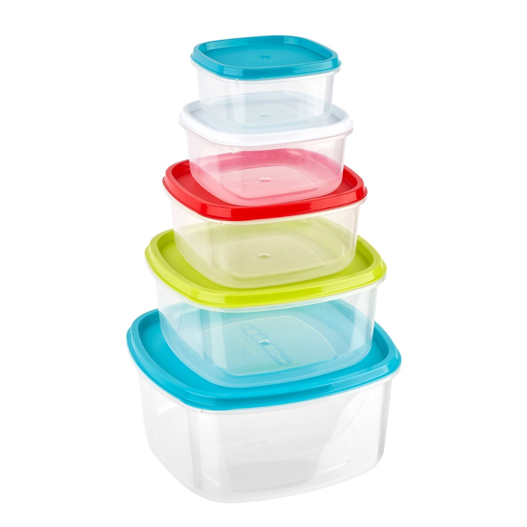 Pack Of 5 Square Food Containers Urban