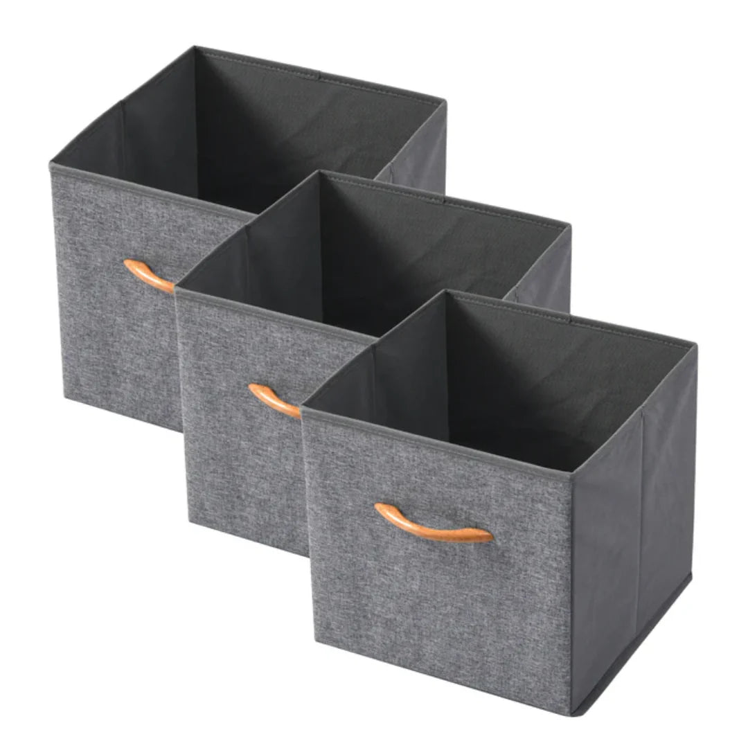 Foldable Fabric Drawers with Plastic Handles