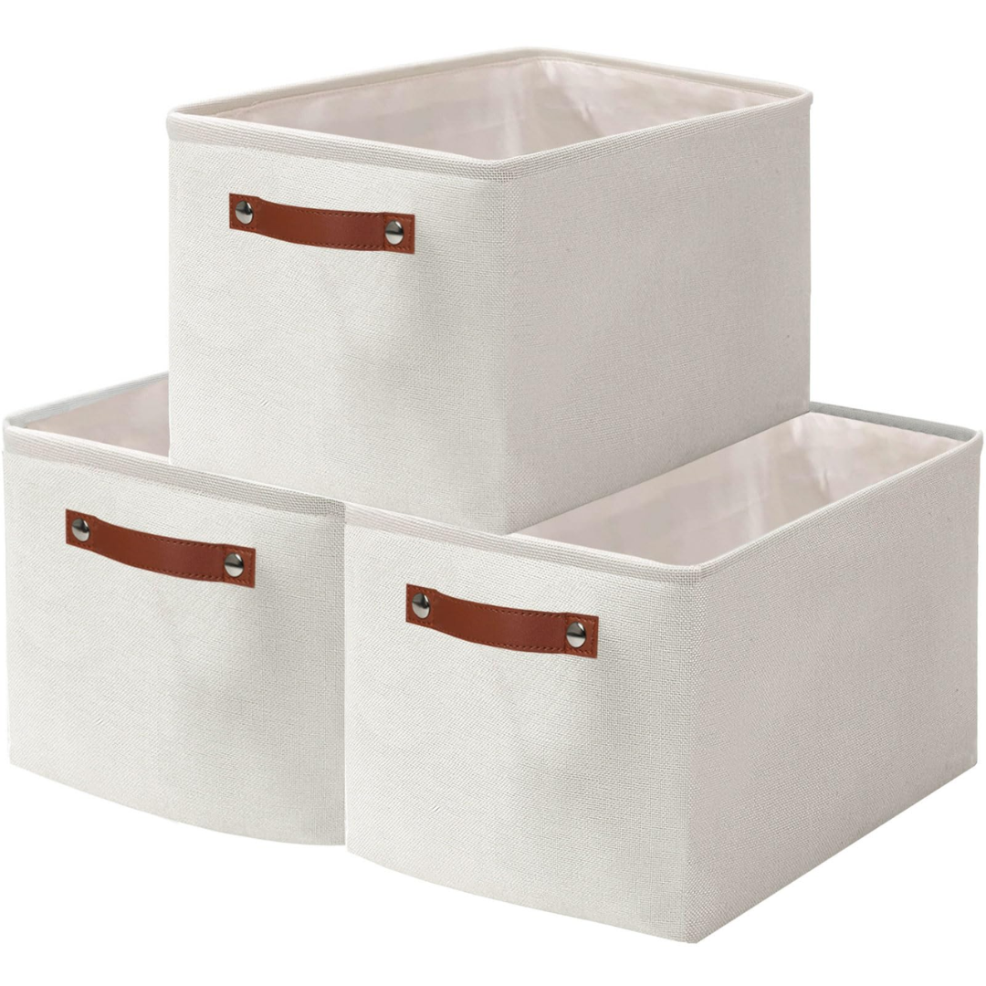 Foldable Fabric Drawers with Plastic Handles