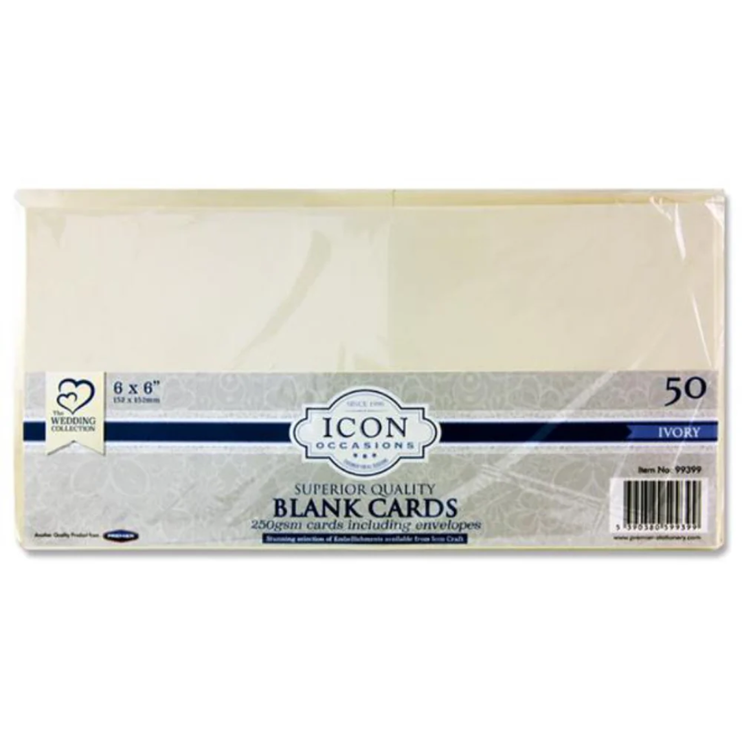 Icon 50-Pack 6x6 250gsm Ivory Cardstock