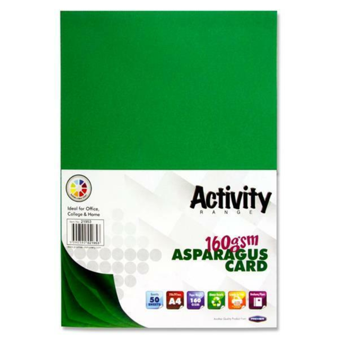 160gsm Card 50 Sheets – Asparagus Green