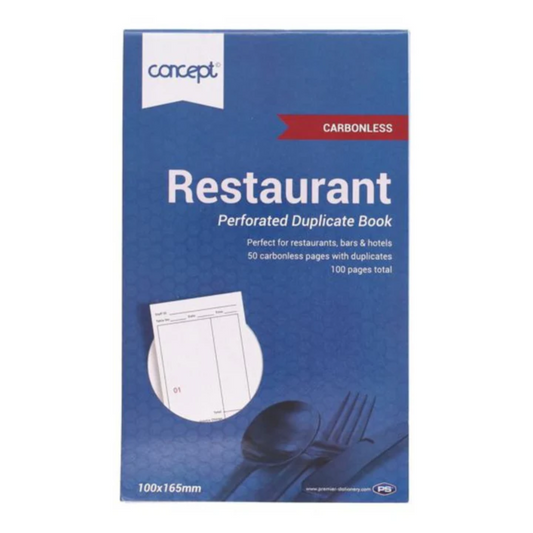 Concept Carbonless Restaurant Pad 10x16.5cm – 2-Part NCR Order Pads