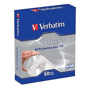 Verbatim CD/DVD Sleeves 50 Pack