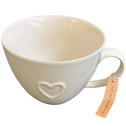 Heart Embossed China Mug 14oz