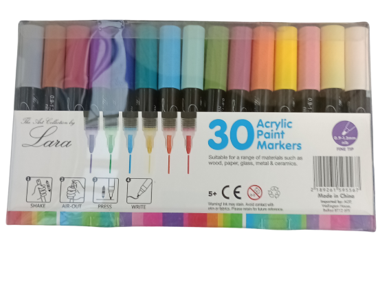 30pcs Acrylic Paint Marker Set – Vibrant Colors for Art