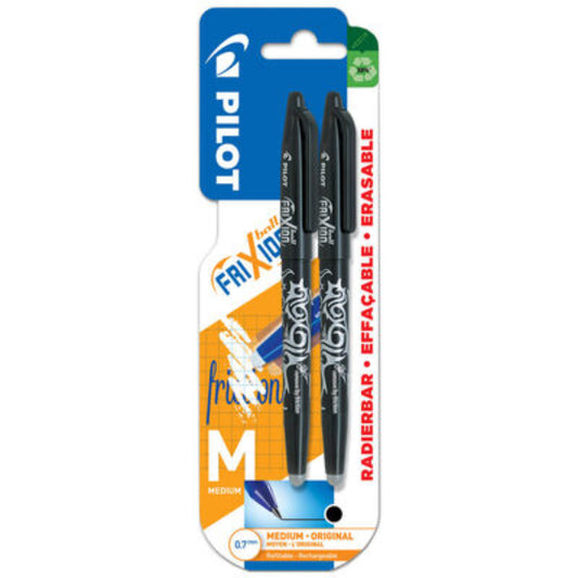 2-Pack Black FriXion Ball Pens + 1 Free Refill