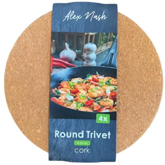 Pack Of 4 Round Cork Trivets