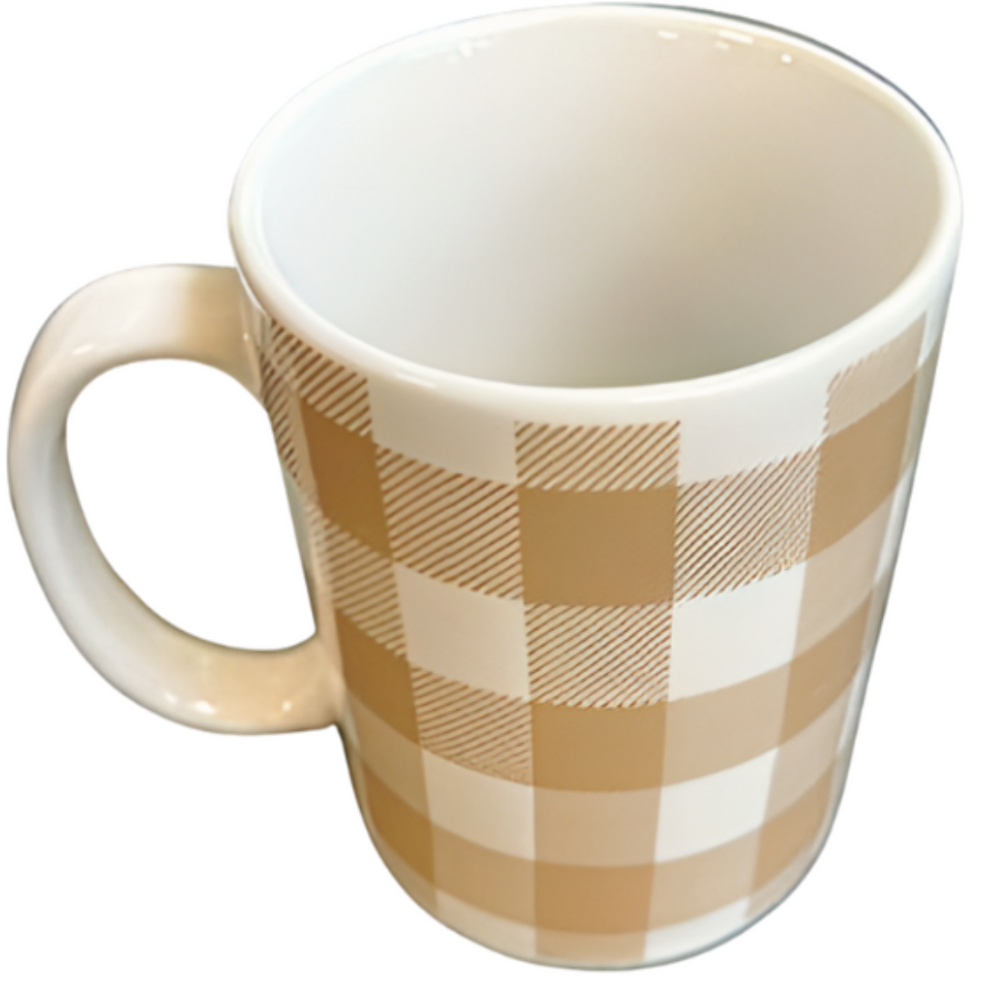 12oz Gingham Porcelain Bullet Mug