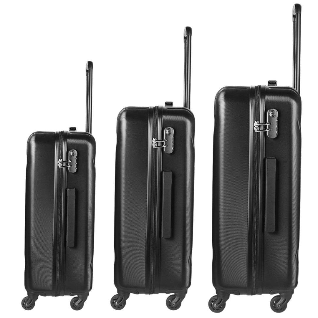 3-Piece Black Suitcase Set (20", 24", 28")