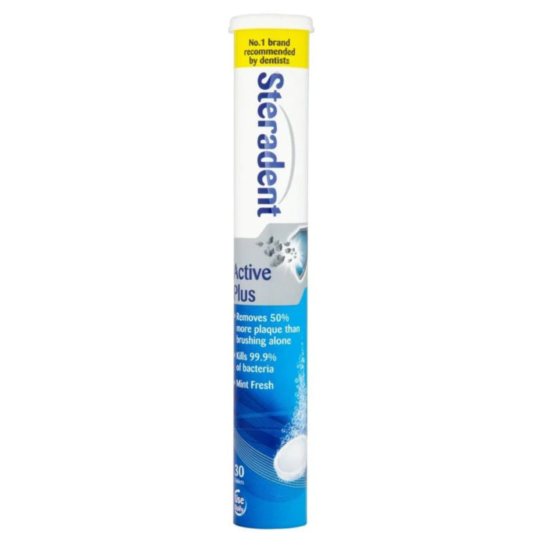 Steradent Active Plus (Blue) 30 Tablets Denture Cleaner