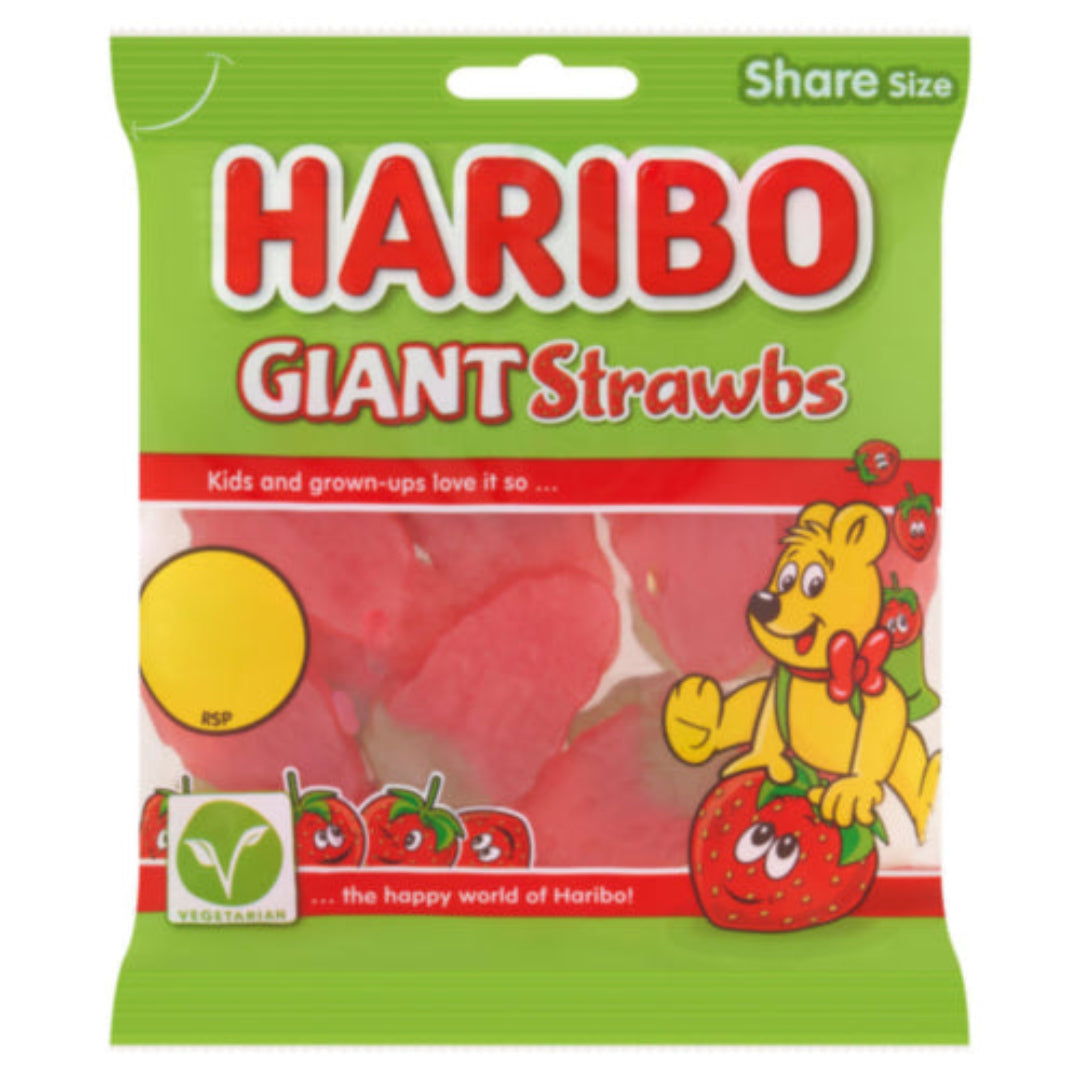 Haribo Giant Strawbs – A Bigger, Juicier Strawberry Flavored Treat