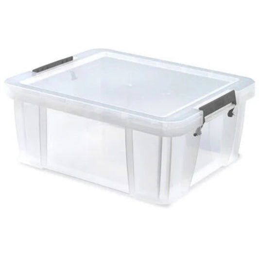 24L Allstore Silver Clamp Storage Box