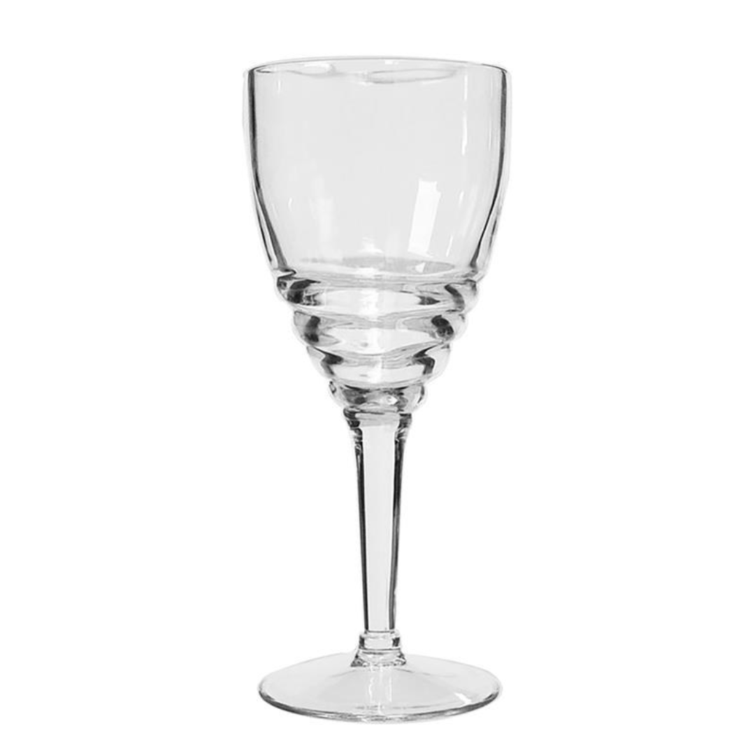 Clear Wine Glass with Swirl Design