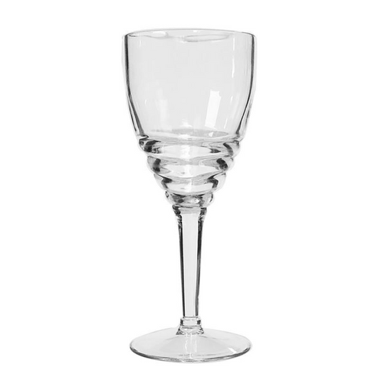 Clear Wine Glass with Swirl Design