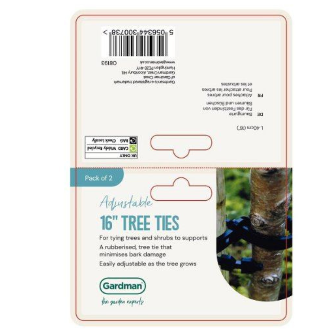 Gardman Rubberised 16" Tree Ties 2 Pack