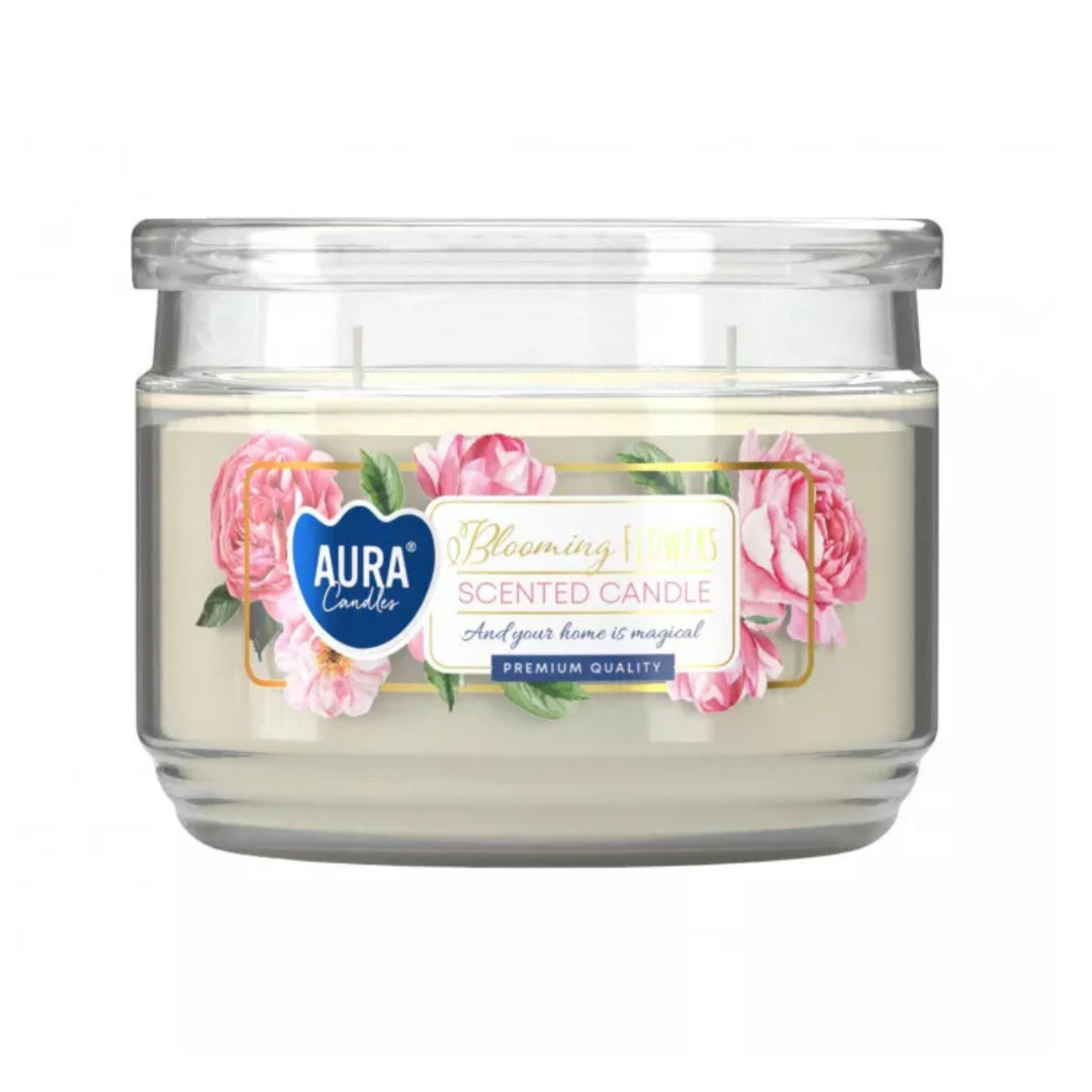 Aura Blooming Flowers Candle 2 Wick, 280g Scented Candle