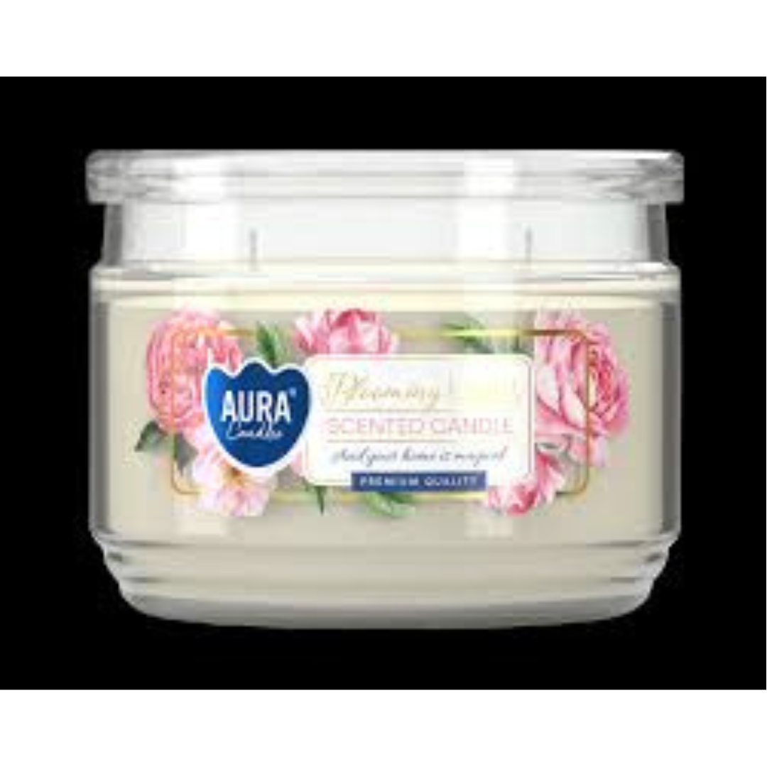 Aura Blooming Flowers Candle 2 Wick, 280g Scented Candle