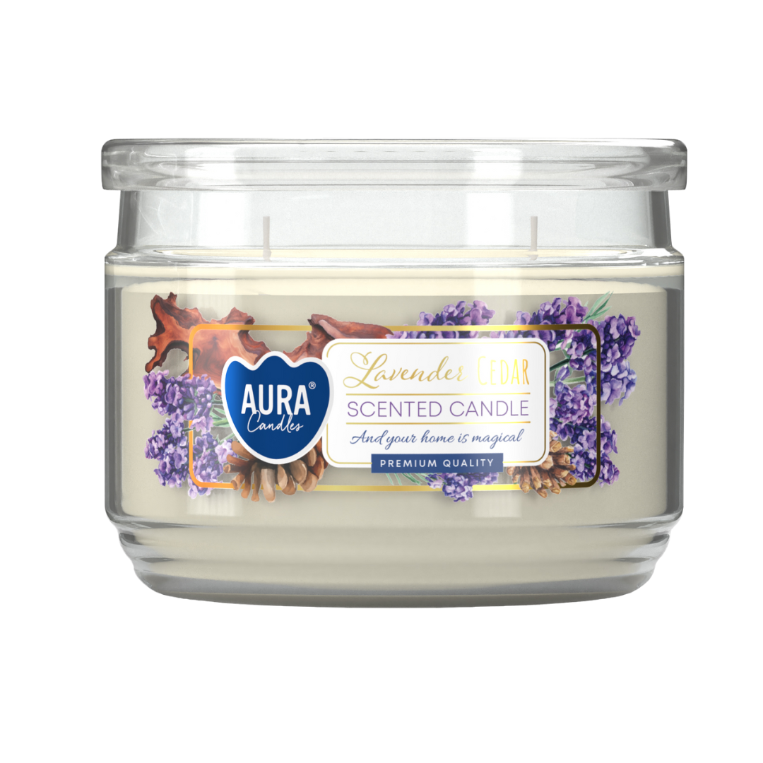 Aura Lavender Cedar 280g 2-Wick Candle