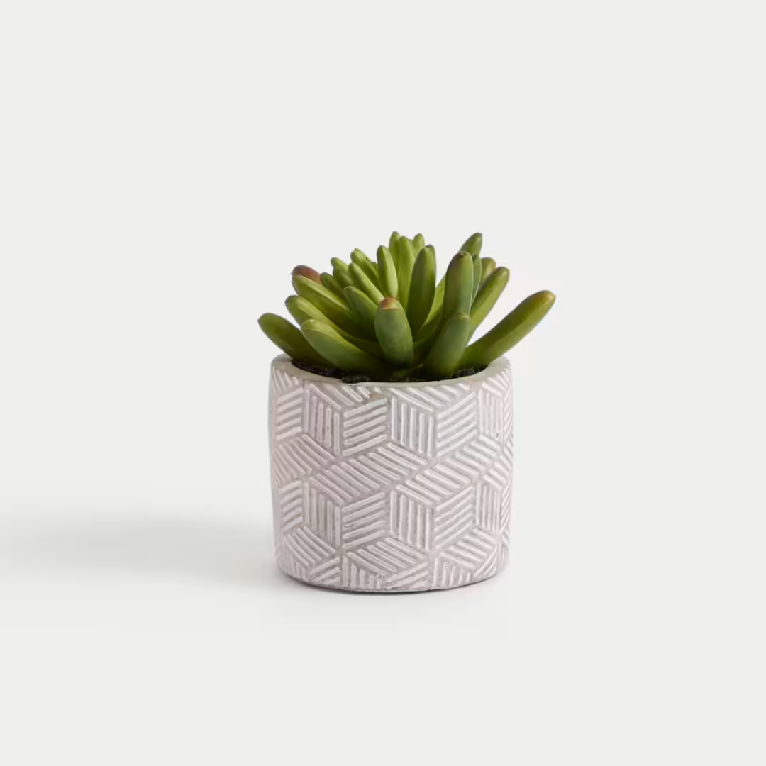 Artificial Mini Succulent in Concrete Pot