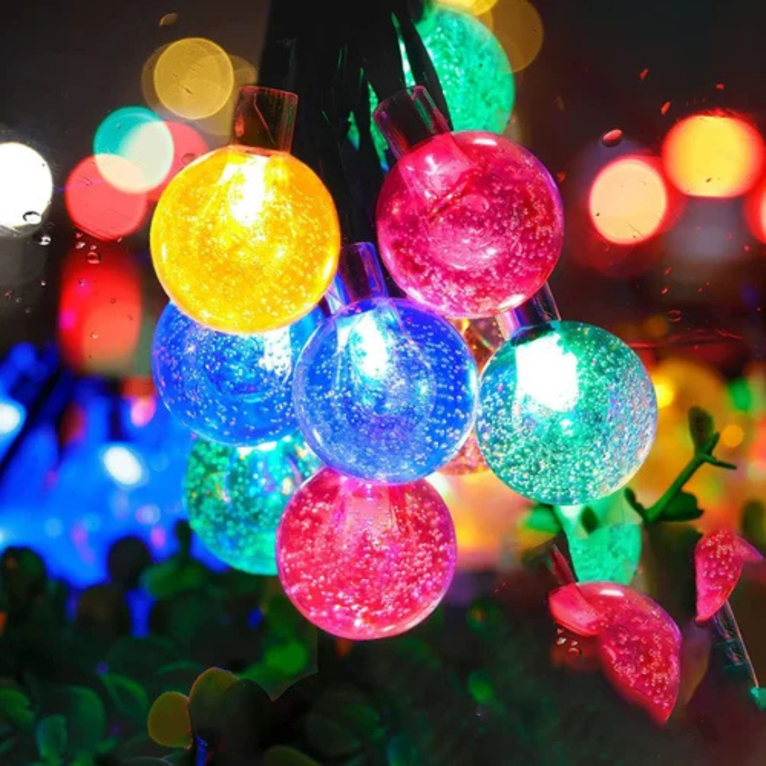 20 LED Multi-Colored Solar Cotton Balls