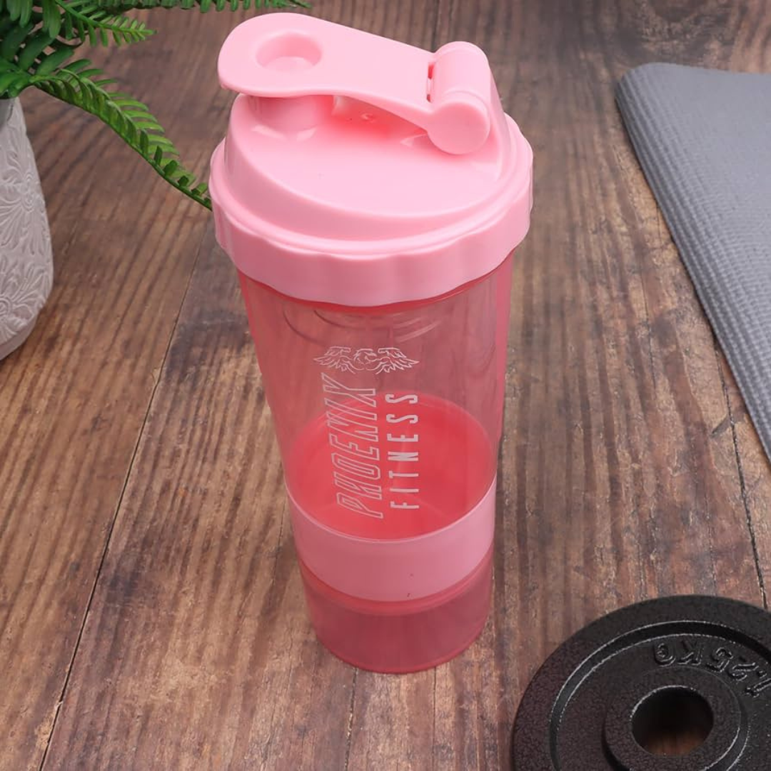 Phoenix Compartment Shaker Bottle Pink 500ml