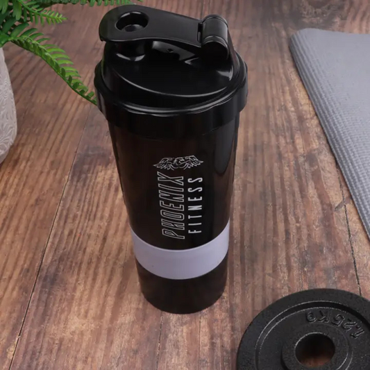 Phoenix Compartment Shaker Bottle Black 500ml