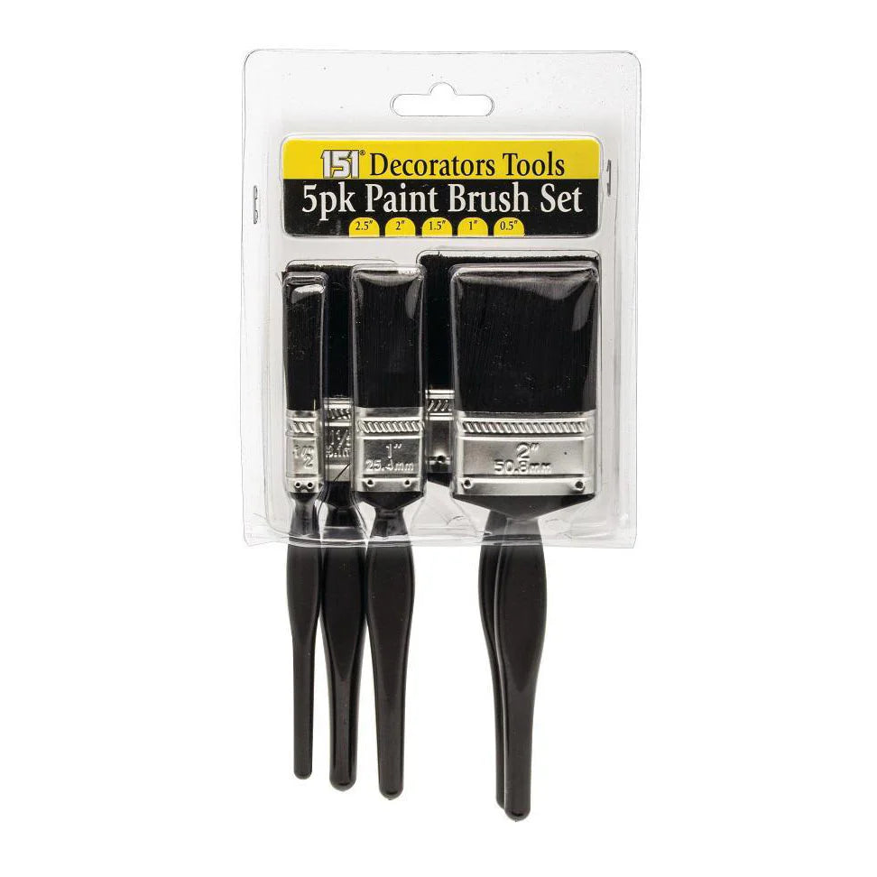 5-Piece Paint Brush Set - Assorted Sizes