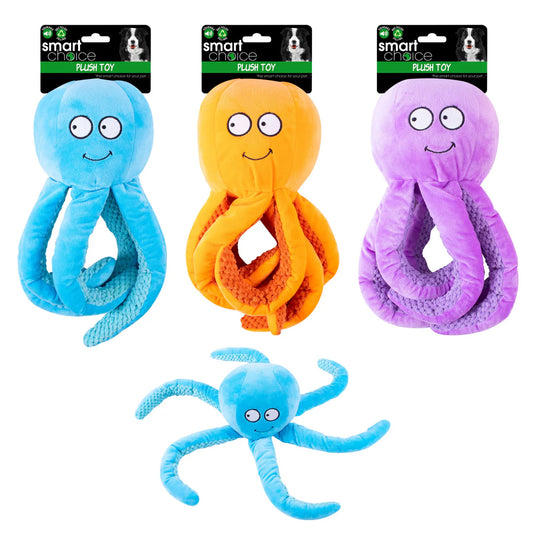 Plush Octopus Dog Toy with Squeak