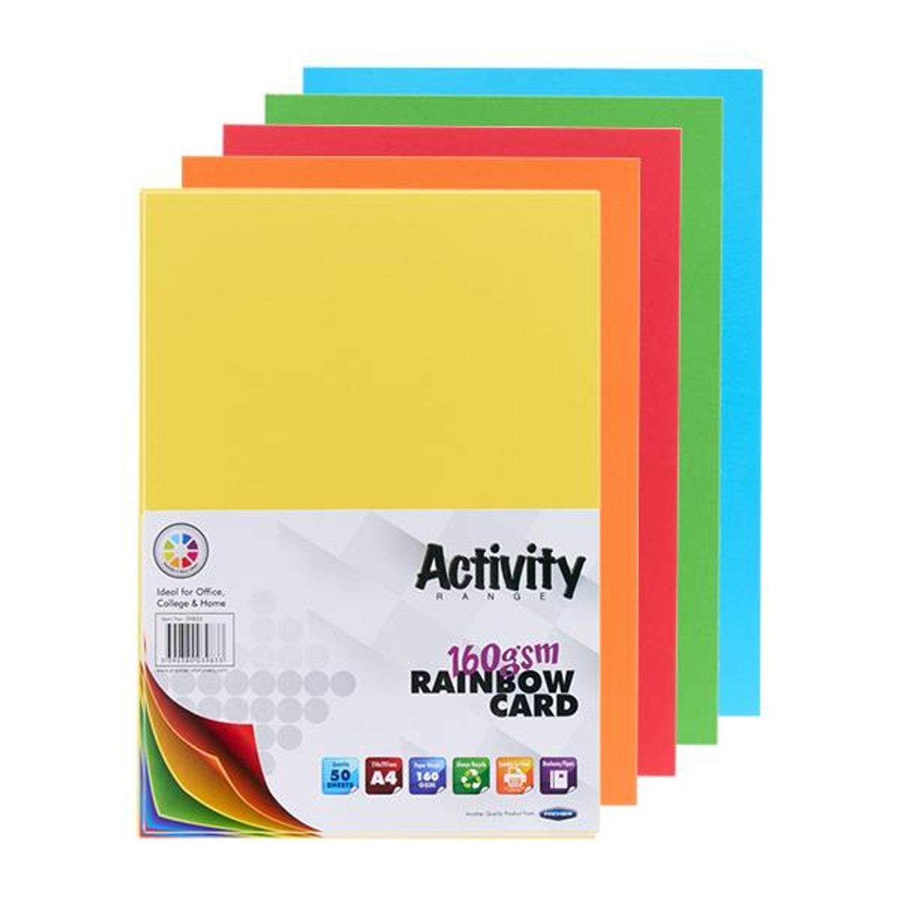 A4 50-Sheets of Rainbow 160GSM Activity Card