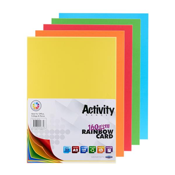 A2 25-Sheets of Rainbow 160GSM Activity Card