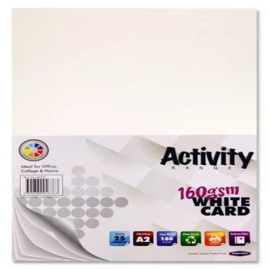 A2 25-Sheets of White 160GSM Activity Card