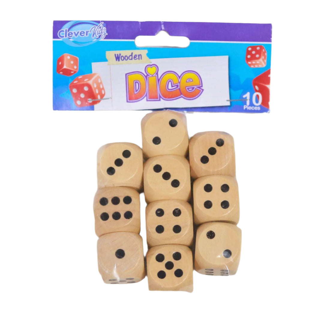 Clever Kids Wooden Dice - Pack of 10