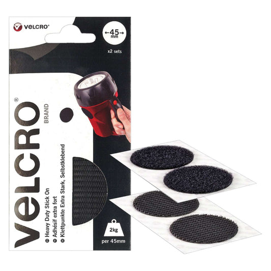 Velcro Heavy Duty Stick-On Coins in Black