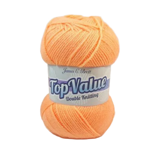 Top Value 100 Grams Double Knitting Yarn 8466 Soft Orange