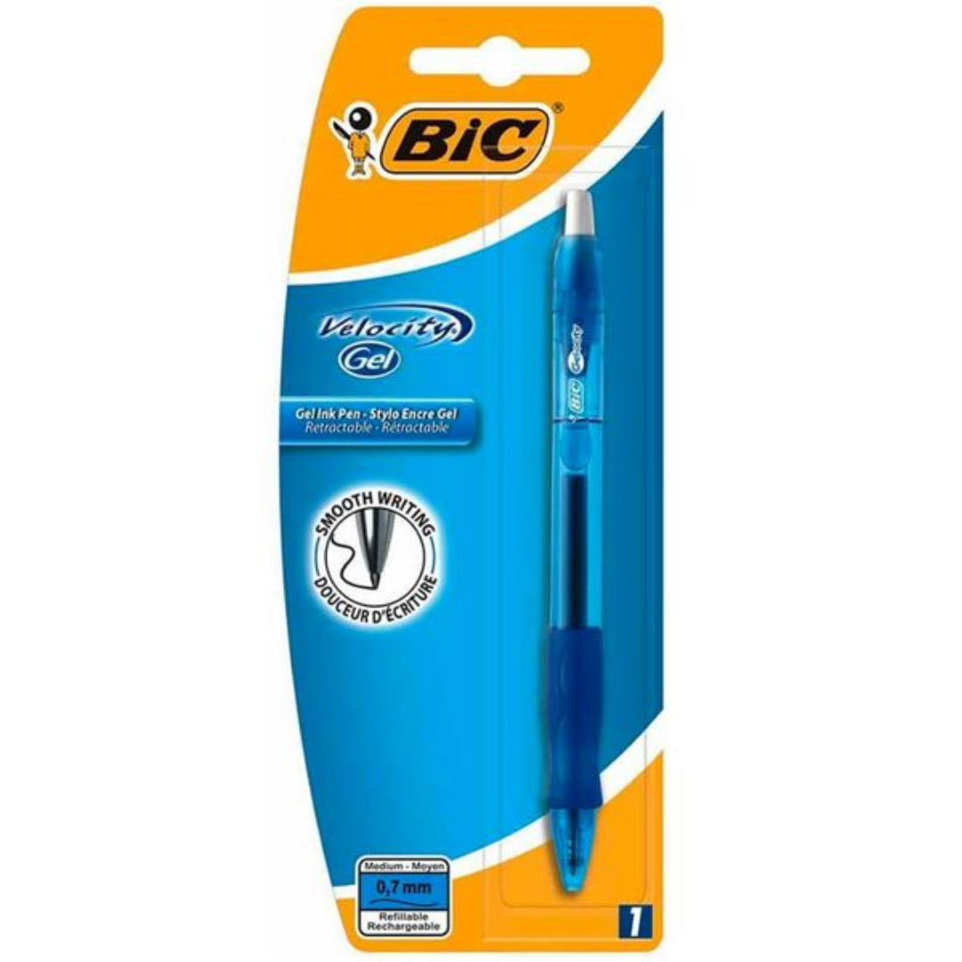 BIC Velocity Gel Pen Blue Carded