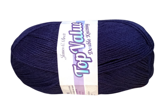 Top Value 100 Grams Double Knitting Yarn 8416 Navy Blue