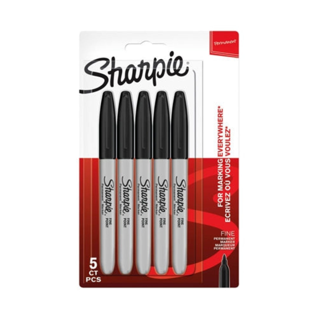 Sharpie Black Fine Permanent Markers (5 Pack)